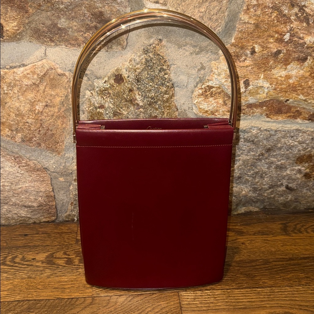 Authentic Cartier Trinity Leather Hand Bag Bordeaux - Picture 16 of 16